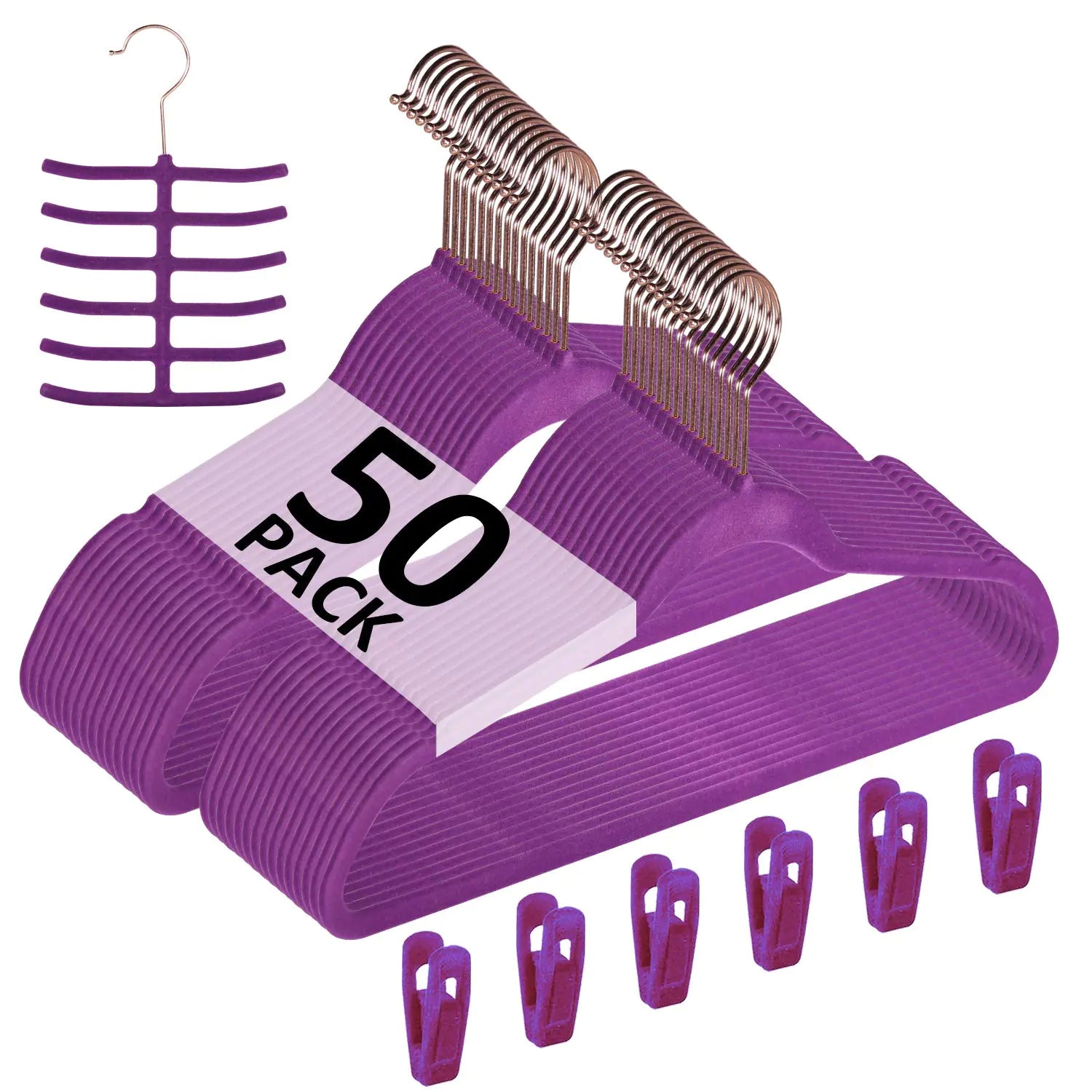 VECELO 50-Pack Space-Saving Velvet Hangers