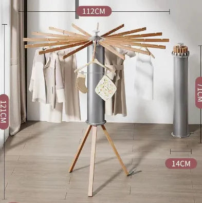 16-Arm Octopus Drying Rack – Space-Saving Hanger for Socks & Underwear – Luxury Wood or Aluminum Series