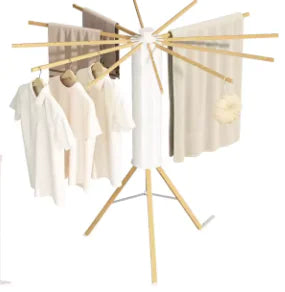 16-Arm Octopus Drying Rack – Space-Saving Hanger for Socks & Underwear – Luxury Wood or Aluminum Series