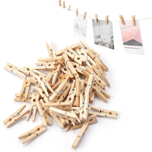 50-Pack Mini Wooden Clothespins (1 Inch)